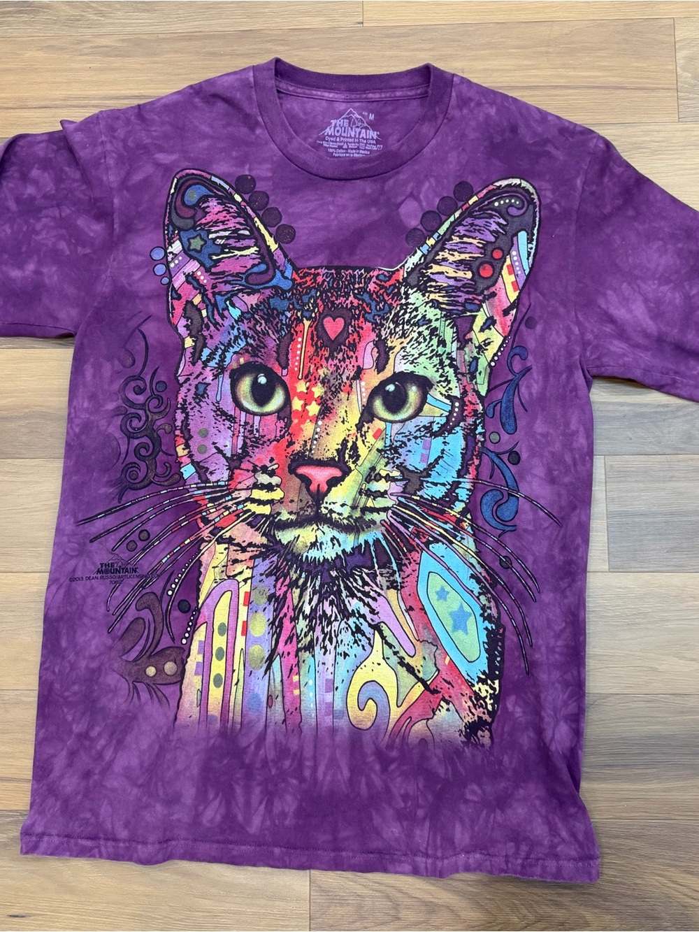 The Mountain Purple Tie-Dye Multicolor Cat Graphic Tee